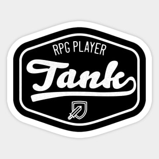 RPG Player Tank. MMORPG gamer role tank. Shield Sticker